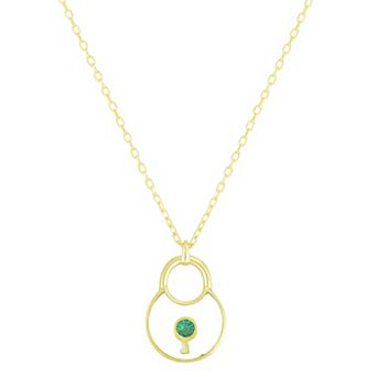 Sunkissed Sterling 14k Gold Over Silver Cubic Zirconia Lock Necklace