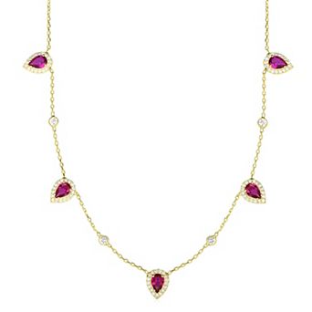 Sunkissed Sterling 14k Gold Over Silver Cubic Zirconia Choker Necklace