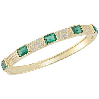 Sunkissed Sterling 14k Gold Over Silver Multi Cubic Zirconia Bangle Bracelet