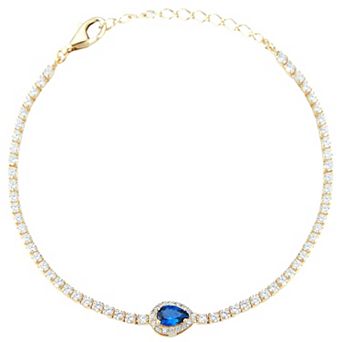 Sunkissed Sterling 14k Gold Over Silver Cubic Zirconia Tennis Bracelet
