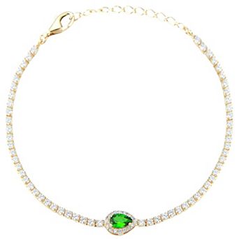 Sunkissed Sterling 14k Gold Over Silver Cubic Zirconia Tennis Bracelet