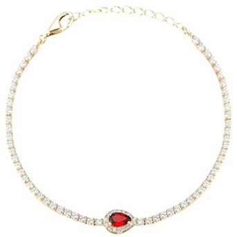 Sunkissed Sterling 14k Gold Over Silver Cubic Zirconia Tennis Bracelet