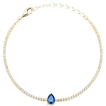 Sunkissed Sterling 14k Gold Over Silver Cubic Zirconia Tennis Bracelet