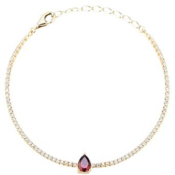 Sunkissed Sterling 14k Gold Over Silver Cubic Zirconia Tennis Bracelet