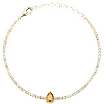 Sunkissed Sterling 14k Gold Over Silver Cubic Zirconia Tennis Bracelet