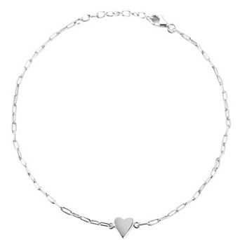 Sunkissed Sterling 14k Gold Over Silver Heart Anklet