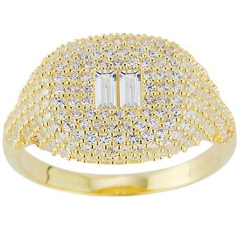 Sunkissed Sterling Cubic Zirconia Pave Signet Ring