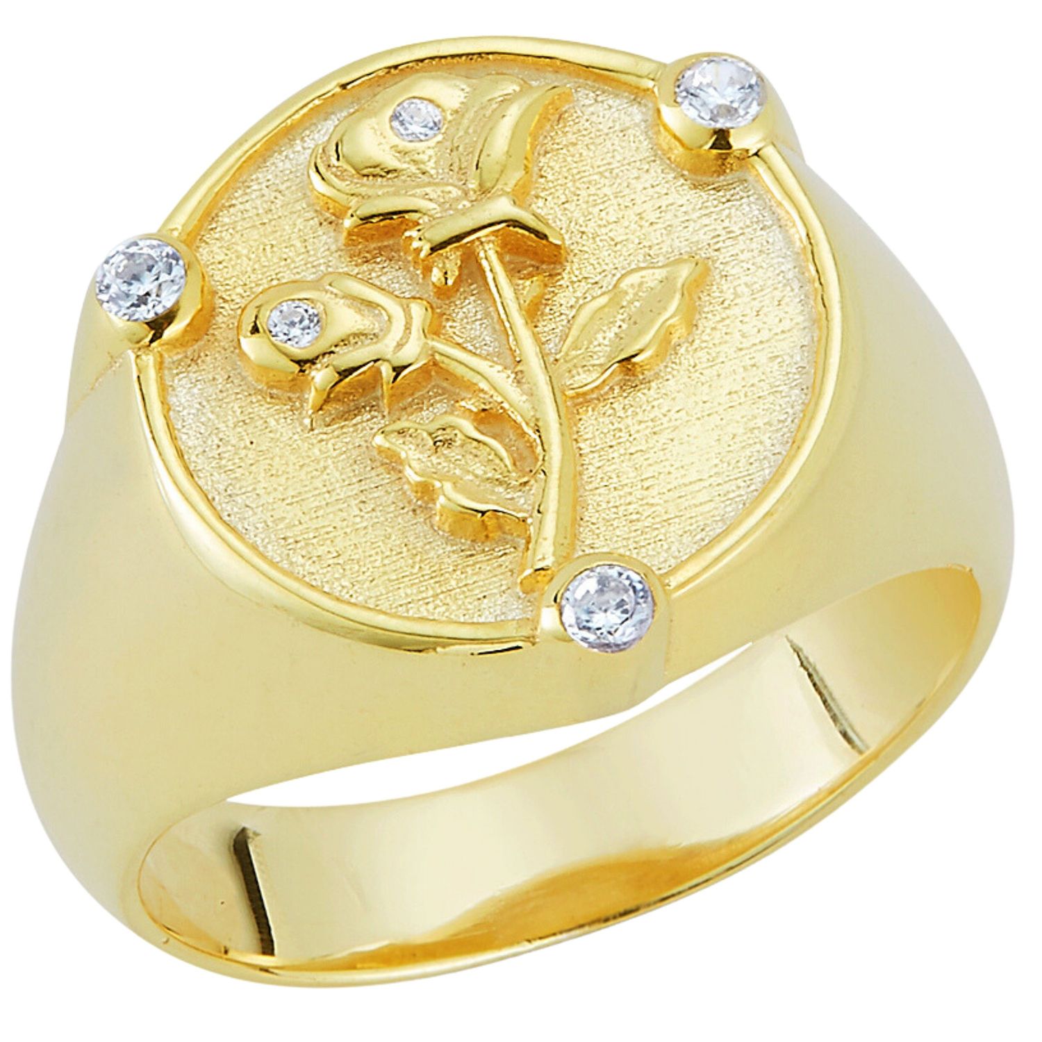 ST.REGION Blue Cubic Zirconia & Silver-Plated Flower Ring – Size 10, Enamel Detail - View #3