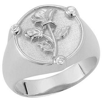 Sunkissed Sterling Cubic Zirconia Flower Ring