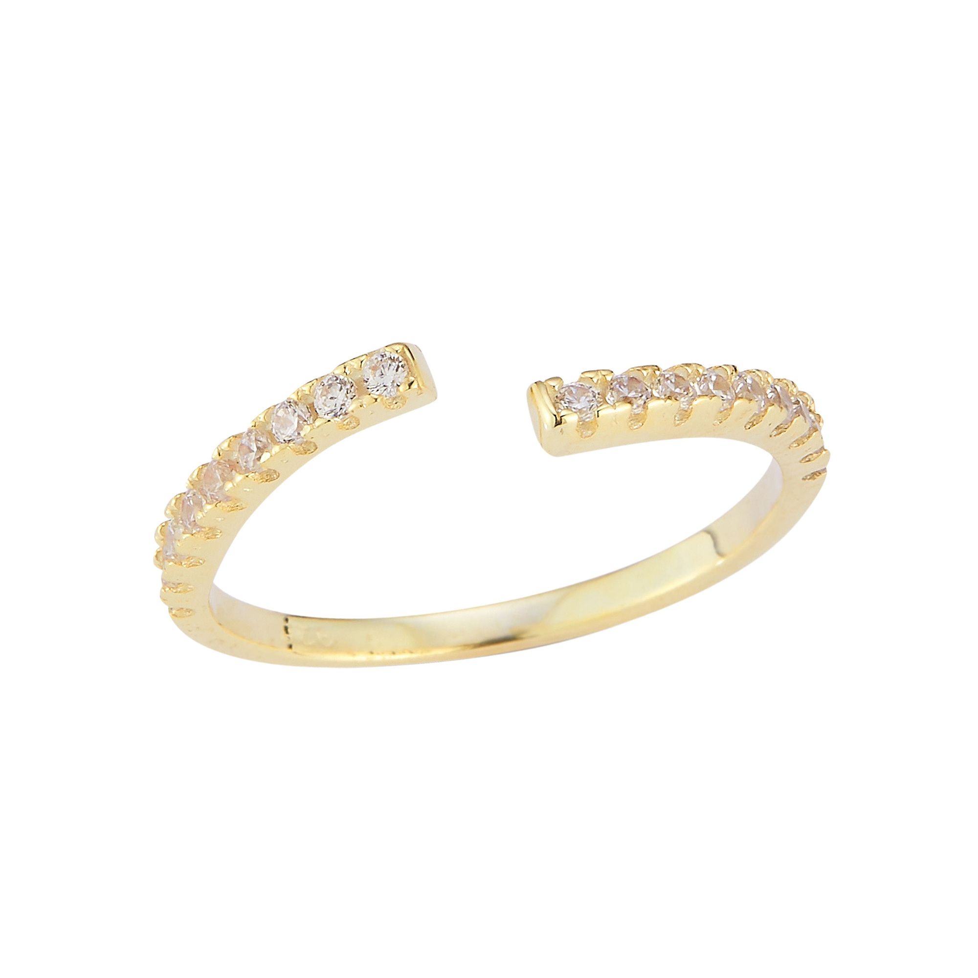 Sunkissed Sterling Cubic Zirconia Bypass Ring, Womens, Size: 8, Gold Tone