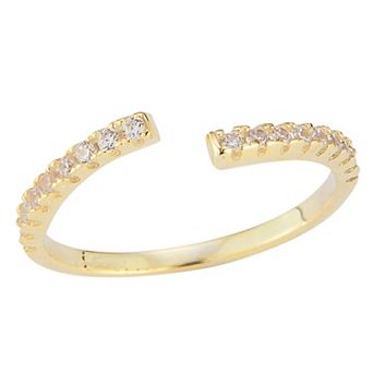 Sunkissed Sterling Cubic Zirconia Bypass Ring