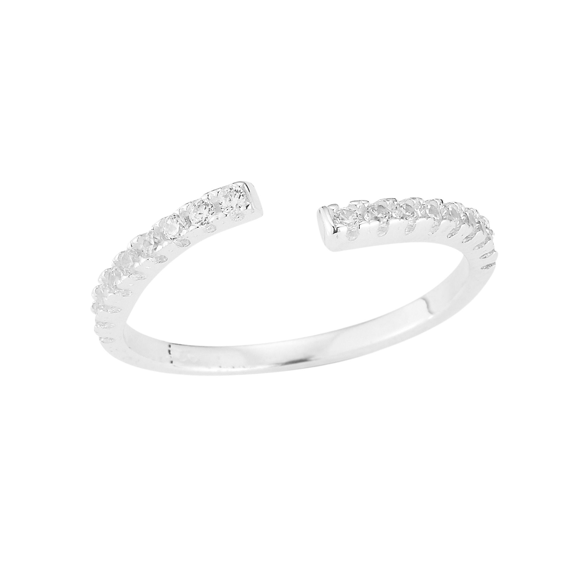 Sunkissed Sterling Cubic Zirconia Bypass Ring, Womens, Size: 8, Silver Ton