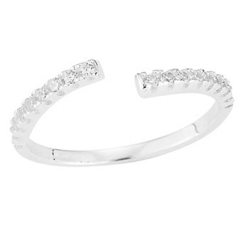 Sunkissed Sterling Cubic Zirconia Bypass Ring