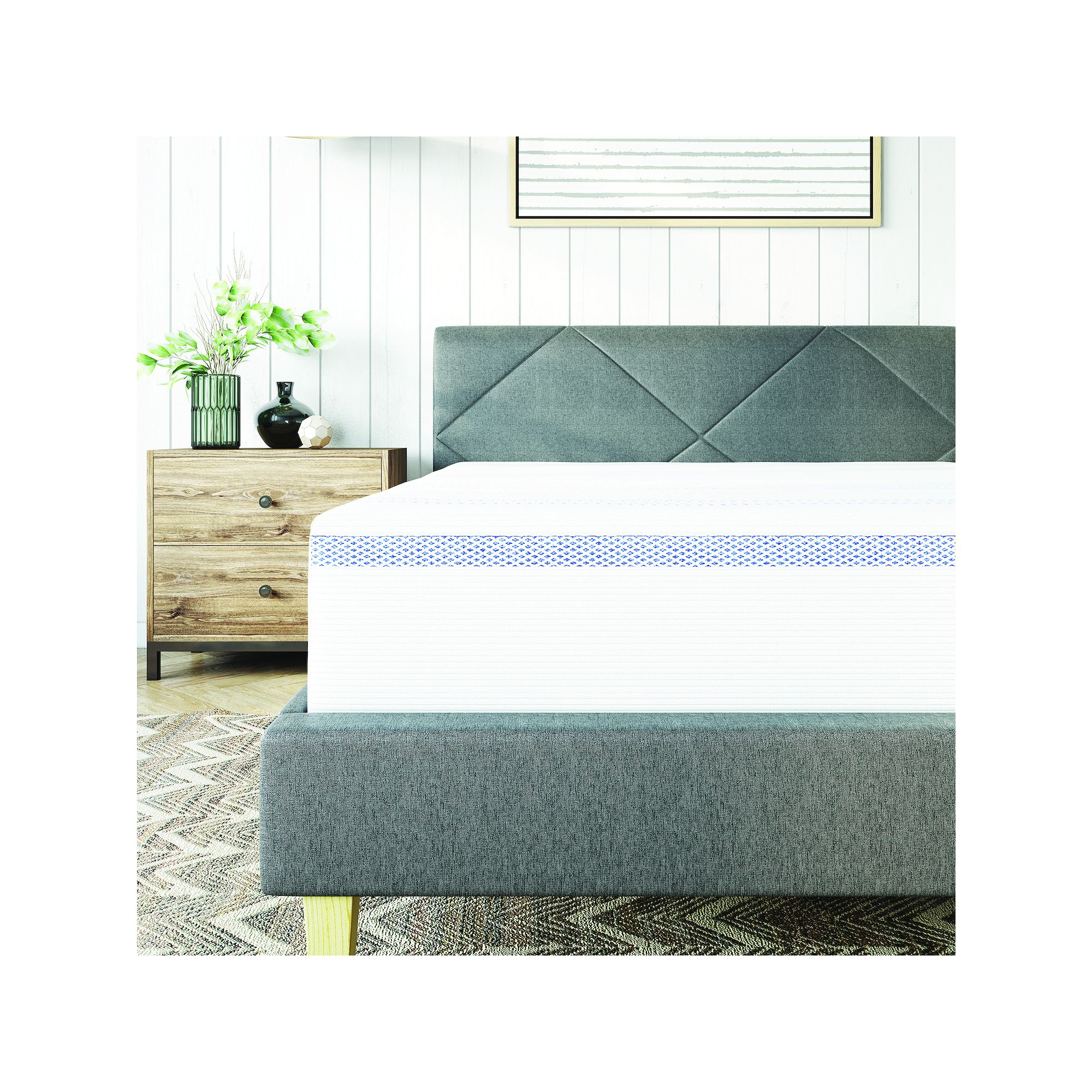 Vibe Gel Memory 12 Foam Mattress, Size: King, White