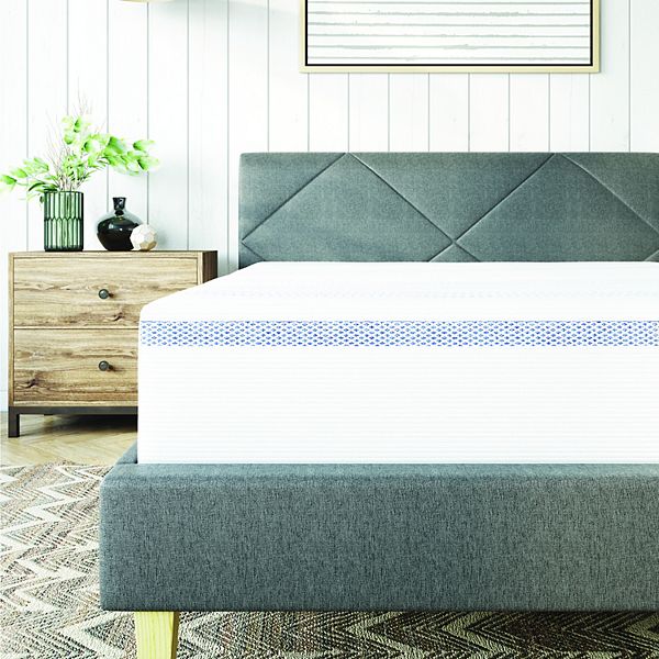Vibe Gel Memory 12" Foam Mattress - White (TWIN)