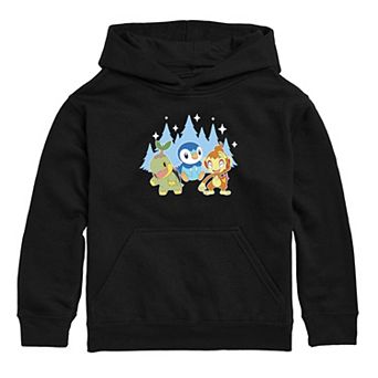 Girls 7-16 Pokemon Winter Starters Group Graphic Hoodie