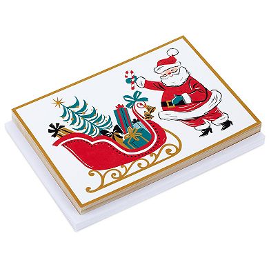 Hallmark Boxed Christmas Cards 16-Pack - Santa and Sleigh