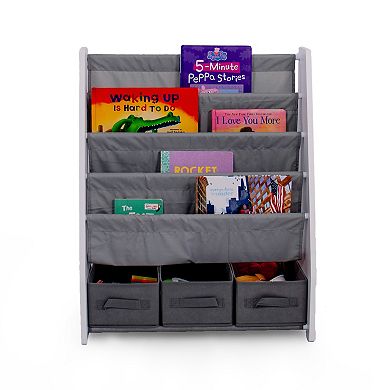 Humble Crew Kids Bookshelf & Fabric-Bin Organizer