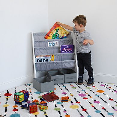 Humble Crew Kids Bookshelf & Fabric-Bin Organizer