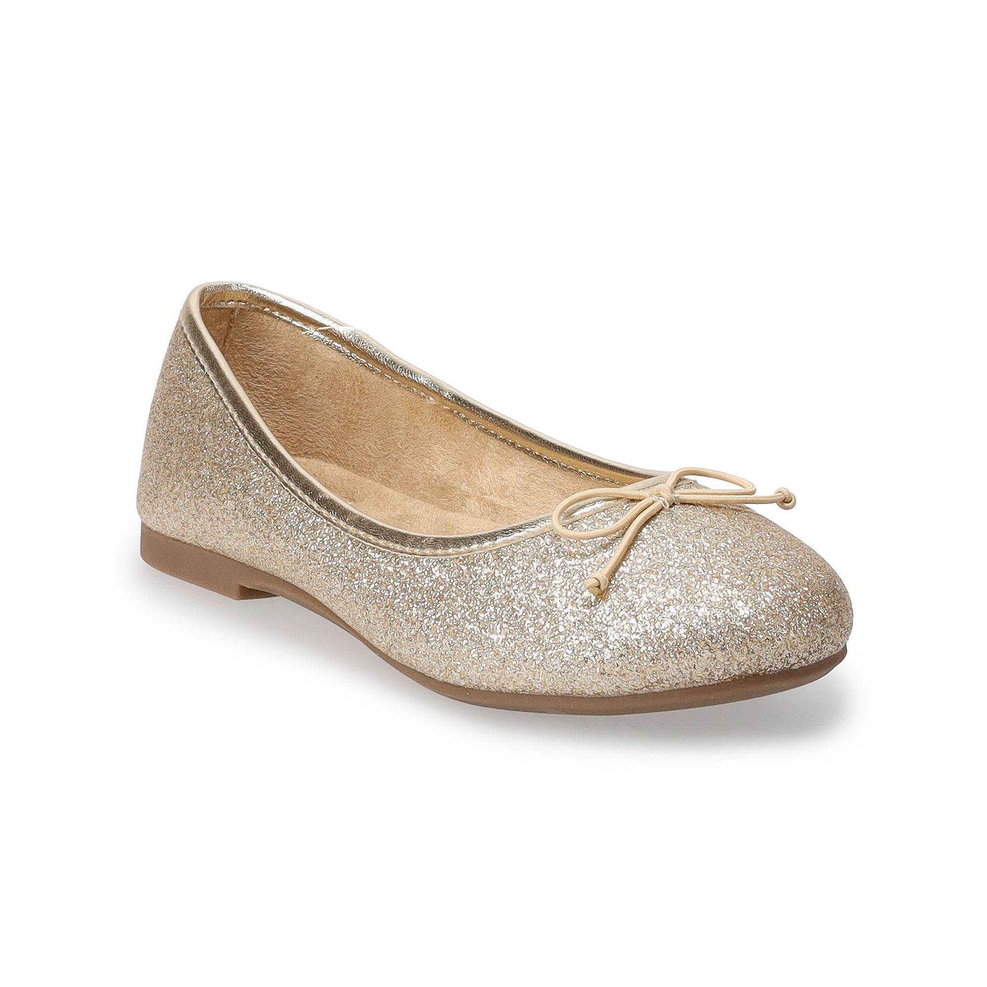 Sonoma Goods For Life® Girls Uma Ballet Flats, Girls, Size: 1, Gold Glit