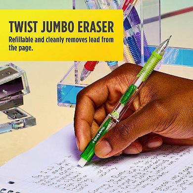 Paper Mate® Clearpoint Mechanical Pencils, HB #2 Lead (0.7mm) - 2 Pencils, 1 Lead Refill Set, 2 Erasers