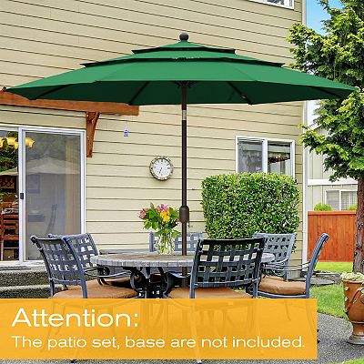 abba yellow patio umbrella Abba Patio 9ft Outdoor Patio Umbrella w/ Push Button Tilt and Crank, 8 Ribs, Yellow, Size: 9'
