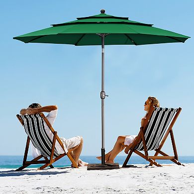Aoodor 10ft 3 Tier Patio Umbrella - Stylish Outdoor Market Umbrella (No Base)