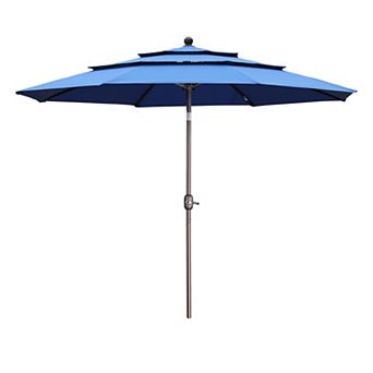 Aoodor 10ft 3 tier Patio Umbrella - Stylish Outdoor Market Umbrella  (No Base)