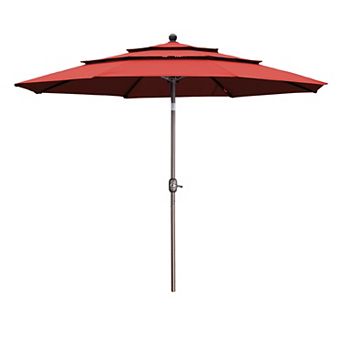 Aoodor 10ft 3 tier Patio Umbrella - Stylish Outdoor Market Umbrella  (No Base)