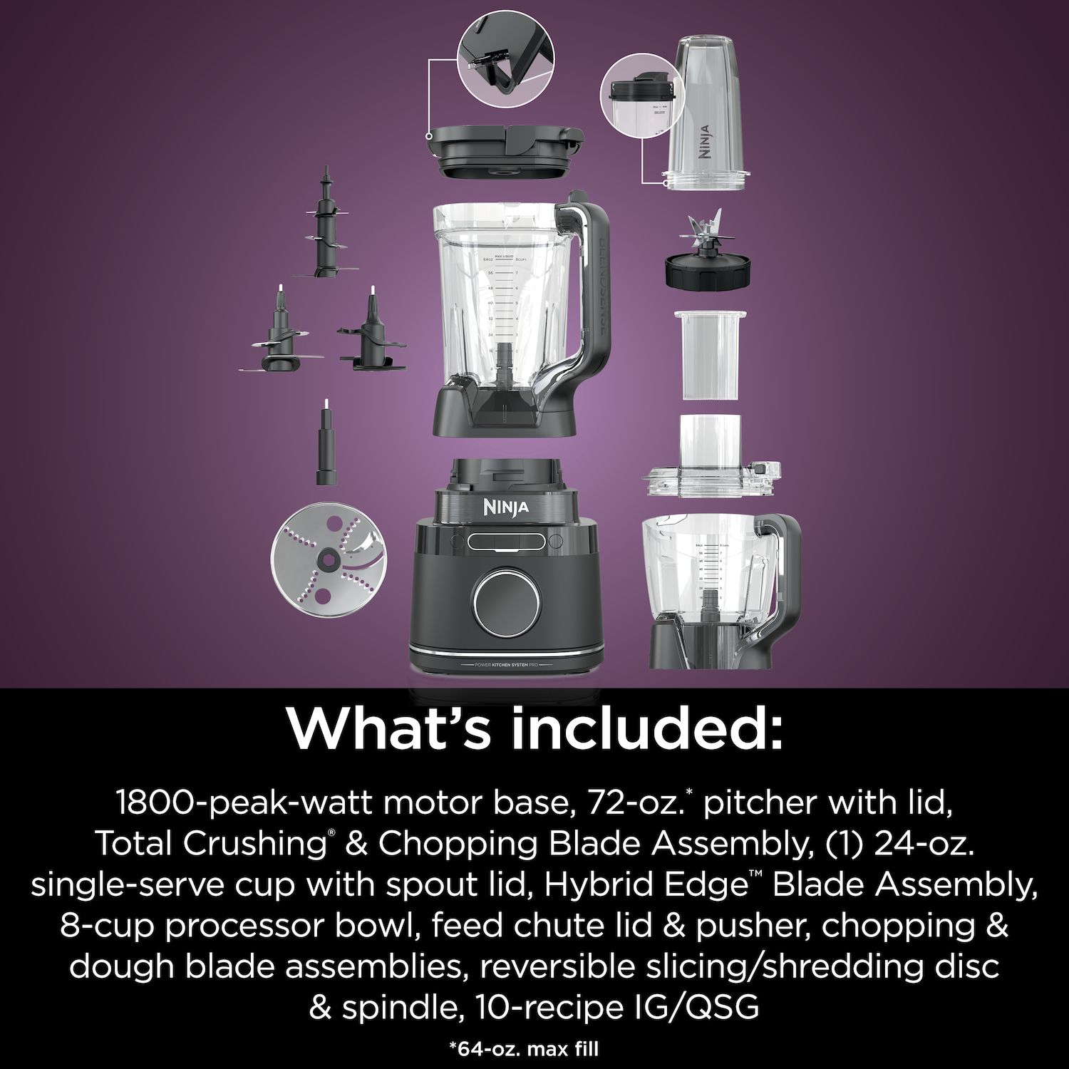 Ninja Detect™ Kitchen System Power Blender   Processor Pro with BlendSense™ Technology