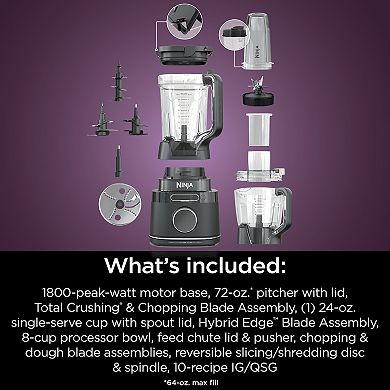 Ninja Detect™ Kitchen System Power Blender + Processor Pro with BlendSense™ Technology