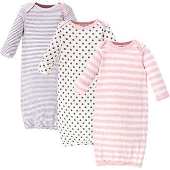 Baby Girl Organic Cotton Long-Sleeve Gowns 3 pk