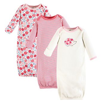 Baby Girl Organic Cotton Long-Sleeve Gowns 3 pk