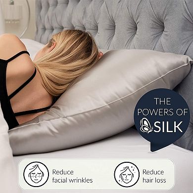 Dreamzie - 1 x 19 Momme Silk Pillowcase, Double Sided Luxury Silk