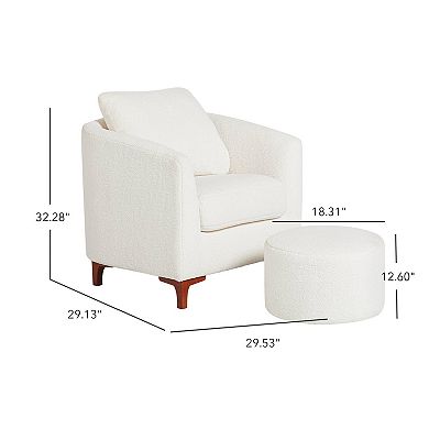 Sherpa Accent Chair with Ottoman