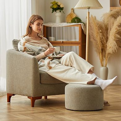 Sherpa Accent Chair with Ottoman