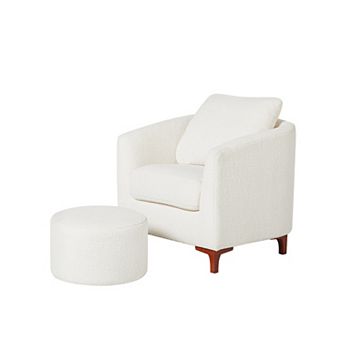 Sherpa Accent Chair with Ottoman