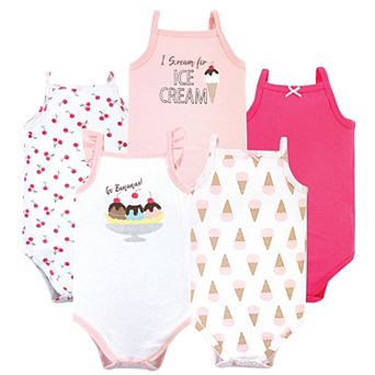 Infant Girl Cotton Sleeveless Bodysuits 5 pk
