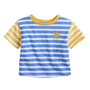 Baby Boy Jumping Beans® Blue Stripes Drop Shoulder Tee