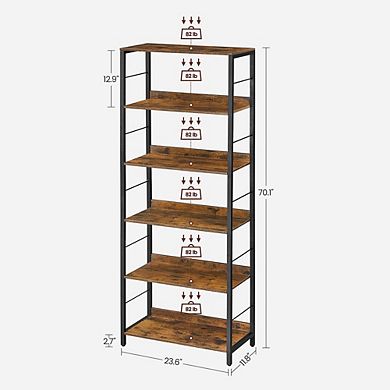 Hivvago 6-tier Industrial Bookshelf