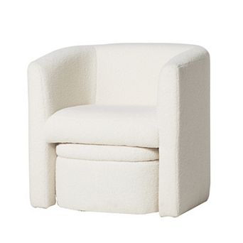 Sherpa Barrel Chair with Ottoman