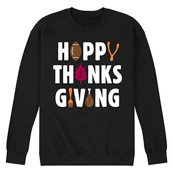Men's Happy Thanksgiving Icons Fleece Sweatshirt