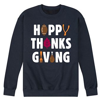 Men's Happy Thanksgiving Icons Fleece Sweatshirt