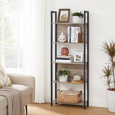 Hivvago Steel Frame 5-tier Bookshelf