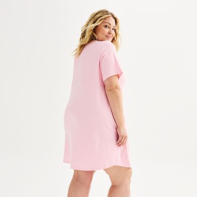 Plus Size Sonoma Goods For Life® Cotton Modal Short Sleeve Sleep Shirt