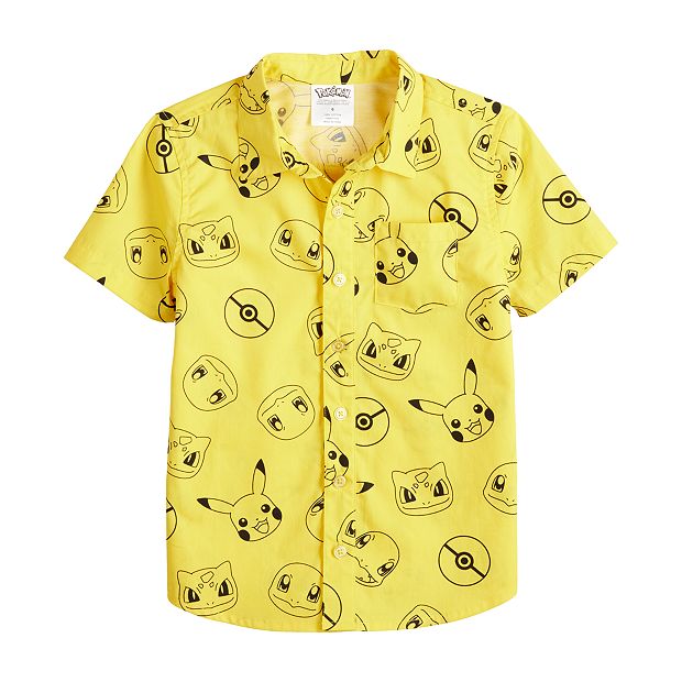 Dress Shirt Pokemon Button Down Pokemon Short Sleeve Button Down Shirt AOP   Nurdtyme LLC