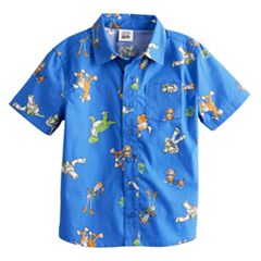 Short Sleeves Fishing Kids Boy Button Up Shirt 7-8T
