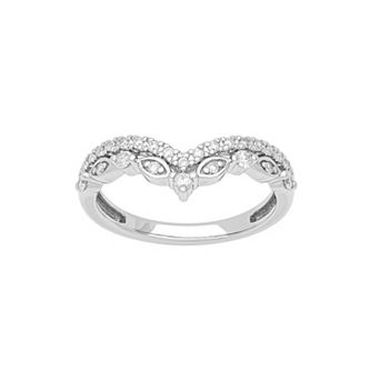 Love Always 10k White Gold 1/4 Carat T.W. Diamond Chevron Band