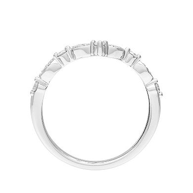 Love Always 10k White Gold 1/4 Carat T.W. Diamond Chevron Band