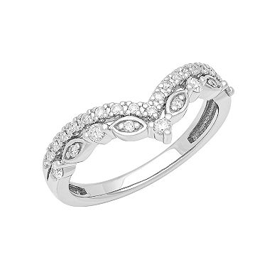 Love Always 10k White Gold 1/4 Carat T.W. Diamond Chevron Band